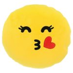 Μαξιλαράκι Αυτοκινητου Διακοσμητικό Στρογγυλό Ø28cm Happy Confort "Love Emoji" Κίτρινο 1 Τεμάχιο
