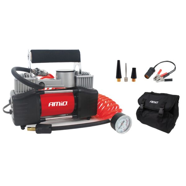 ΚΟΜΠΡΕΣΕΡ ΑΕΡΑ ΕΛΑΣΤΙΚΩΝ ΜΕΤΑΛΛΙΚΟ 12V 150psi 10bar ΜΕ ΦΙΣ ΑΝΑΠΤΗΡΑ ΚΑΙ ΚΑΛΩΔΙΟ AMiO – 1 ΤΕΜ. - Image 2