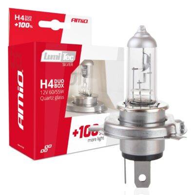 ALL IN POINT H4 12V 60/55W P43t LUMITEC SILVER ΑΛΟΓΟΝΟΥ +100% UP TO 25m AMIO - 2 ΤΕΜ. - AIN-171623 LEFKELIS.GR