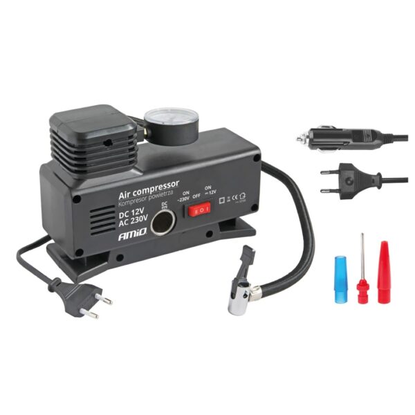 ALL IN POINT ΚΟΜΠΡΕΣΕΡ ΑΕΡΑ ΠΛΑΣΤΙΚΟ 12V/220V 18BAR-250PSI (ΜΑΝΟΜΕΤΡΟ/ΦΙΣ/4 ΑΝΤΑΠΤΟΡΕΣ/ΚΑΛΩΔΙΟ 300cm) AMiO - 1 ΤΕΜ. - AIN-166831 LEFKELIS.GR