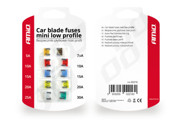 ALL IN POINT ΑΣΦΑΛΕΙΕΣ MINI LOW PROFILE ΔΙΑΦΟΡΕΣ ΣΕ ΚΑΡΤΕΛΑ 1x5A/1x7.5A/2x10A/2x15A/2x20A/1x25A/1x30A AMIO - 10 TEM - AIN-169830 iluma.GR