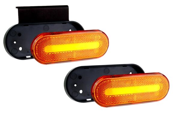ΦΩΣ ΟΓΚΟΥ ΦΟΡΤΗΓΟΥ LED ΠΟΡΤΟΚΑΛΙ ΟΒΑΛ 10-30V 124x49x22mm ΑΔΙΑΒΡΟΧΟ OM-01-O AMIO 1ΤΕΜ. - Image 2