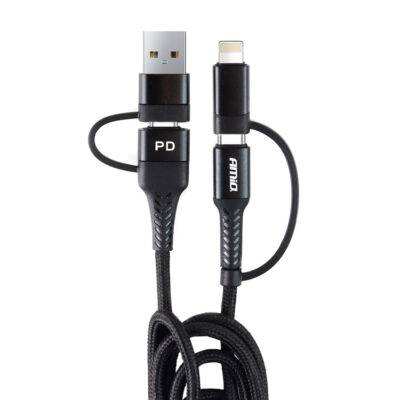 ALL IN POINT ΚΑΛΩΔΙΟ ΦΟΡΤΙΣΗΣ ΚΑΙ ΣΥΓΧΡΟΝΙΣΜΟΥ USB C/USB C iOs/USB A 100cm FullLINK UC-15 AMIO - AIN-168848 LEFKELIS.GR