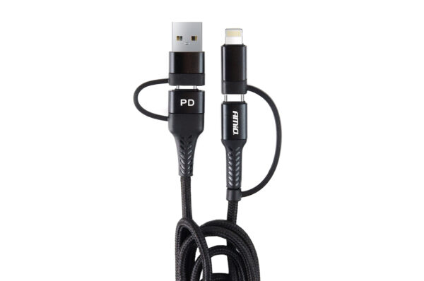 ALL IN POINT ΚΑΛΩΔΙΟ ΦΟΡΤΙΣΗΣ ΚΑΙ ΣΥΓΧΡΟΝΙΣΜΟΥ USB C/USB C iOs/USB A 100cm FullLINK UC-15 AMIO - AIN-168848 LEFKELIS.GR