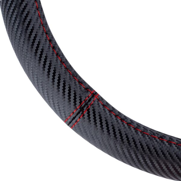 ΚΑΛΥΜΜΑ ΤΙΜΟΝΙΟΥ SWC-38 M 37-39cm ΣΕ ΜΑΥΡΟ CARBON ΧΡΩΜΑ ΜΕ ΚΟΚΚΙΝΗ ΡΑΦΗ ΑΜΙΟ - 1 ΤΕΜ. - Image 2