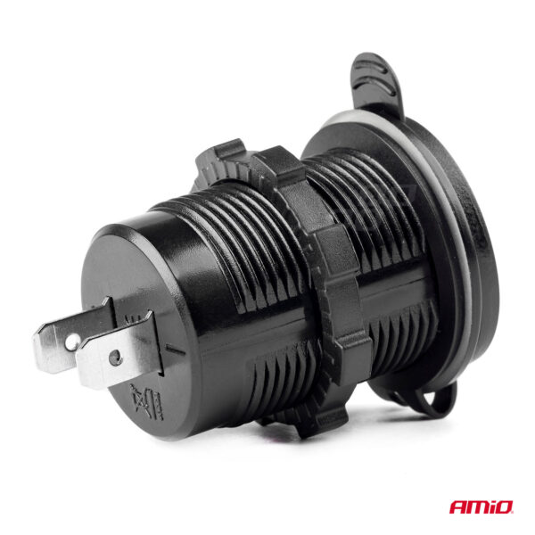 ΠΡΙΖΑ ΦΟΡΤΙΣΤΗΣ USB + TYPE C QUICK CHARGE 12/24V Φ37mmX51mm MOD-08 - Image 2