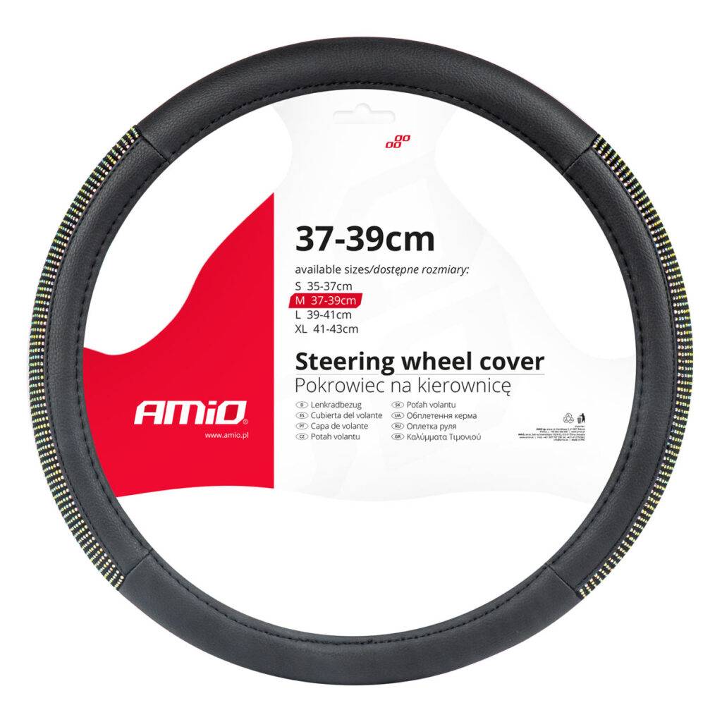 ALL IN POINT ΚΑΛΥΜΜΑ ΤΙΜΟΝΙΟΥ 37-39cm SWC-44-M ΜΑΥΡΟ ΜΕ STRASS  AMIO - 1 ΤΕΜ. - AIN-175236 LEFKELIS.GR