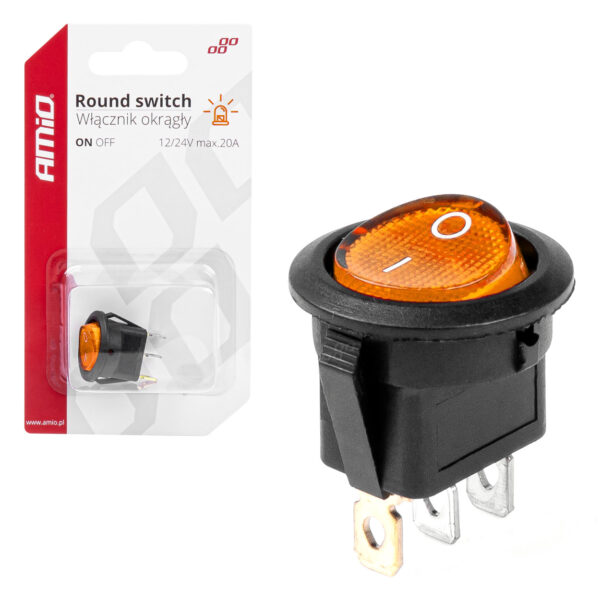 ALL IN POINT ΔΙΑΚΟΠΤΗΣ ON/OFF 3 ΕΠΑΦΩΝ 12/24V 20A ΣΤΡΟΓΓΥΛΟΣ ΜΕ ΚΙΤΡΙΝΟ ΦΩΤΙΣΜΟ ΑΜΙΟ - 1 ΤΕΜ. - AIN-180674 iluma.GR
