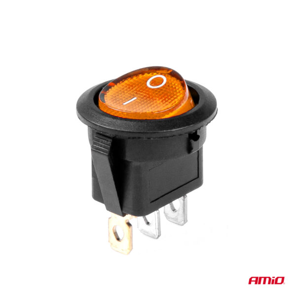 ΔΙΑΚΟΠΤΗΣ ON/OFF 3 ΕΠΑΦΩΝ 12/24V 20A ΣΤΡΟΓΓΥΛΟΣ ΜΕ ΚΙΤΡΙΝΟ ΦΩΤΙΣΜΟ ΑΜΙΟ - 1 ΤΕΜ. - Image 2