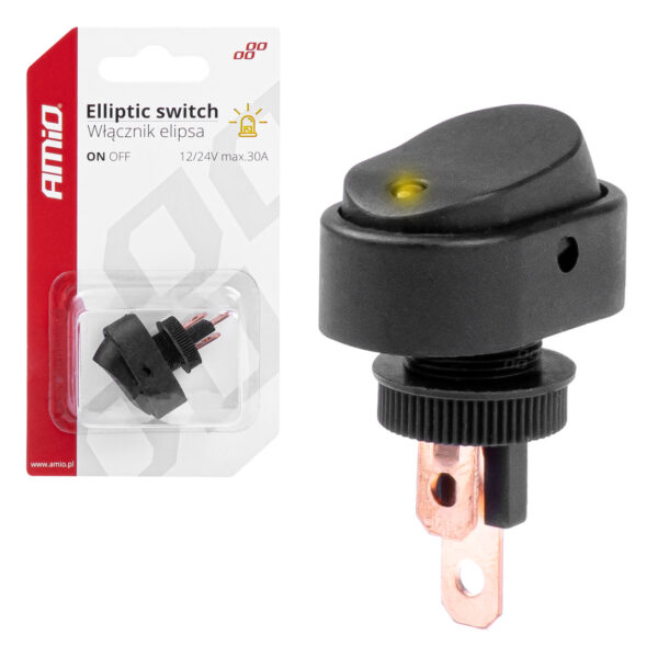 ALL IN POINT ΔΙΑΚΟΠΤΗΣ ON/OFF 3 ΕΠΑΦΩΝ ΜΕ LED ΚΙΤΡΙΝΟ 12/24V Φ12mm 30A ΜΕ ΣΠΕΙΡΩΜΑ ΟΒΑΛ ΑΜΙΟ - 1 ΤΕΜ. - AIN-180677 iluma.GR