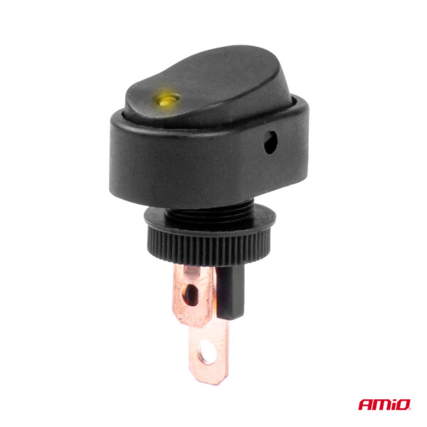 ΔΙΑΚΟΠΤΗΣ ON/OFF 3 ΕΠΑΦΩΝ ΜΕ LED ΚΙΤΡΙΝΟ 12/24V Φ12mm 30A ΜΕ ΣΠΕΙΡΩΜΑ ΟΒΑΛ ΑΜΙΟ - 1 ΤΕΜ. - Image 2