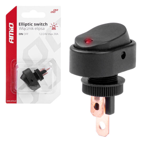 ALL IN POINT ΔΙΑΚΟΠΤΗΣ ON/OFF 3 ΕΠΑΦΩΝ ΜΕ LED ΚΟΚΚΙΝΟ12/24V Φ12mm 30A ΜΕ ΣΠΕΙΡΩΜΑ ΟΒΑΛ ΑΜΙΟ - 1 ΤΕΜ. - AIN-180678 iluma.GR