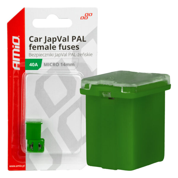 ALL IN POINT ΑΣΦΑΛΕΙΕΣ JapVal PAL ΜICRO 14mm ΘΗΛΥΚΕΣ 40A ΣΕ ΠΡΑΣΙΝΟ ΧΡΩΜΑ AMIO - 2 Τεμ. - AIN-181301 iluma.GR