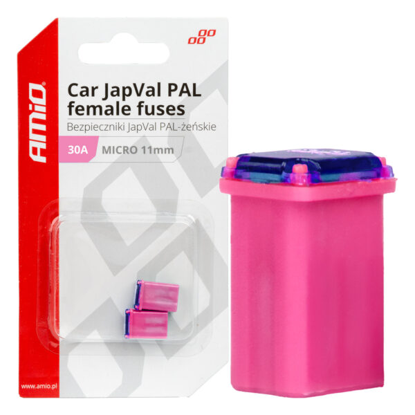 ALL IN POINT ΑΣΦΑΛΕΙΕΣ JapVal PAL ΜICRO 11mm ΘΗΛΥΚΕΣ 30A ΣΕ ΡΟΖ ΧΡΩΜΑ AMIO - 2 Τεμ. - AIN-181307 iluma.GR