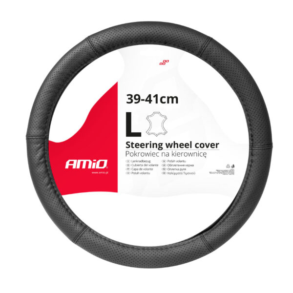 ALL IN POINT ΚΑΛΥΜΜΑ ΤΙΜΟΝΙΟΥ ΑΠΟ ΤΕΧΝΟΔΕΡΜΑ (L) 39-41cm SWC-50-L ΣΕ ΜΑΥΡΟ ΧΡΩΜΑ ΤΡΥΠΗΤΟ ΜΕ ΜΑΥΡΕΣ ΡΑΦΕΣ AMIO - 1 ΤΕΜ. - AIN-181116 iluma.GR
