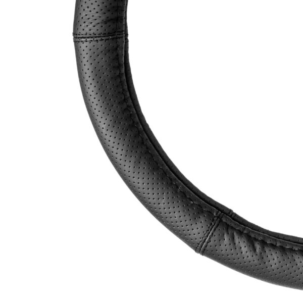 ΚΑΛΥΜΜΑ ΤΙΜΟΝΙΟΥ ΑΠΟ ΤΕΧΝΟΔΕΡΜΑ (ΧL) 41-43cm SWC-50-ΧL ΣΕ ΜΑΥΡΟ ΧΡΩΜΑ ΤΡΥΠΗΤΟ ΜΕ ΜΑΥΡΕΣ ΡΑΦΕΣ AMIO - 1 ΤΕΜ. - Image 2
