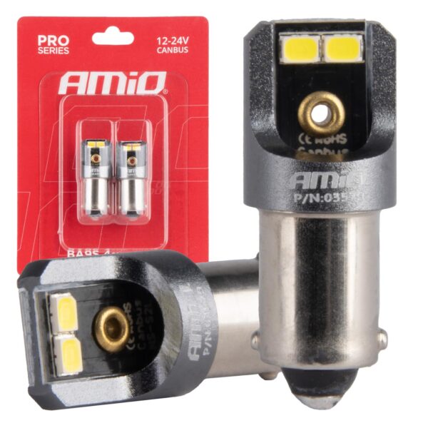 ALL IN POINT ΛΑΜΠΑΚΙΑ T4W BA9s 12/24V 6.000K 4xSMD LED CAN-BUS ΛΕΥΚΟ 2016 PRO SERIES AMIO - 2 Τεμ. - AIN-182640 LEFKELIS.GR