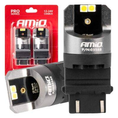 ALL IN POINT ΛΑΜΠΕΣ P27/7W 12/24V 6.000K 4SMD LED CAN-BUS ΛΕΥΚΑ PRO SERIES AMIO - 2 ΤΕΜ. - AIN-183632 LEFKELIS.GR