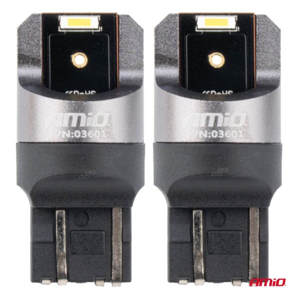 ΛΑΜΠΑΚΙΑ W21/5W 7443 12/24V 6.000K 2xSMD LED FULL CAN-BUS ΛΕΥΚΟ PRO SERIES AMIO - 2 Τεμ. - Image 2