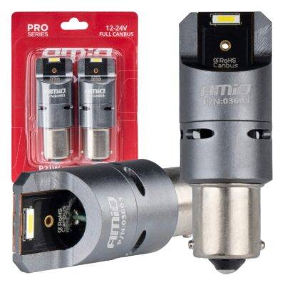 ALL IN POINT ΛΑΜΠΕΣ P21W BA15S 12/24V 6.000K 2xSMD LED FULL CAN-BUS (ΜΕ ΑΝΕΜΙΣΤΗΡΑΚΙ) ΛΕΥΚΟ PRO SERIES AMIO - 2 ΤΕΜ. - AIN-183635 LEFKELIS.GR