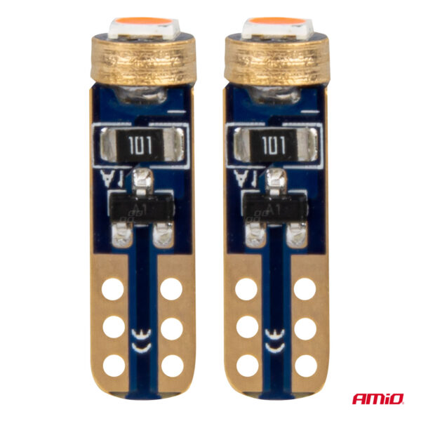 ΛΑΜΠΑΚΙΑ T5 W1W 12V 1SMD LED ΚΟΚΚΙΝΑ AMIO - 2 ΤΕΜ. - Image 2