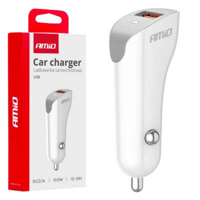 ALL IN POINT ΦΟΡΤΙΣΤΗΣ ΑΝΑΠΤΗΡΑ 12/24V ΜΕ 1 ΘΥΡΑ USB 10.5W 5V/2.1A ΛΕΥΚΟΣ AMIO - 1 Τεμ. - AIN-182713 LEFKELIS.GR