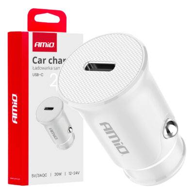 ALL IN POINT ΦΟΡΤΙΣΤΗΣ ΑΝΑΠΤΗΡΑ 12/24V ΜΕ 1 ΘΥΡΑ USB-C 20W 5V/3AQC ΤΑΧΕΙΑΣ ΦΟΡΤΙΣΗΣ ΛΕΥΚΟΣ AMIO - 1 Τεμ. - AIN-182716 LEFKELIS.GR