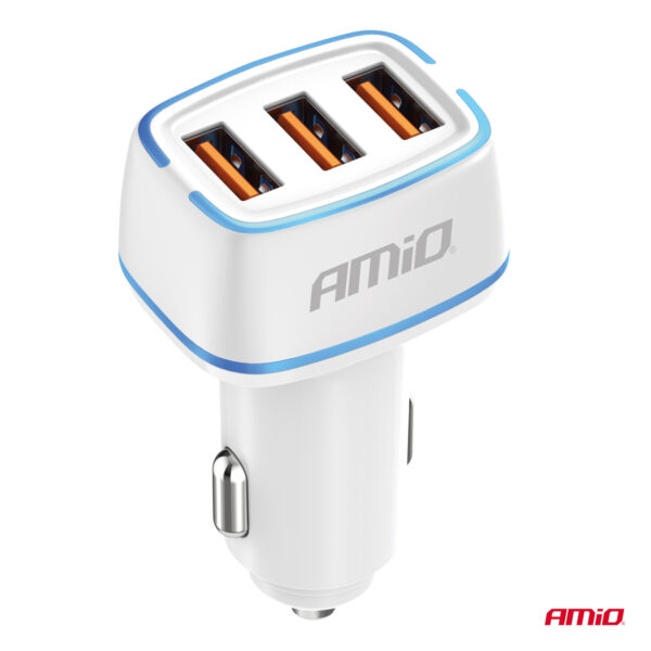 ΦΟΡΤΙΣΤΗΣ ΑΝΑΠΤΗΡΑ 12/24V ΜΕ 3 ΘΥΡΕΣ 3xUSB 30W 5V/3.0A ΛΕΥΚΟΣ 1 ΑΜΙΟ - 1 ΤΕΜ. - Image 2
