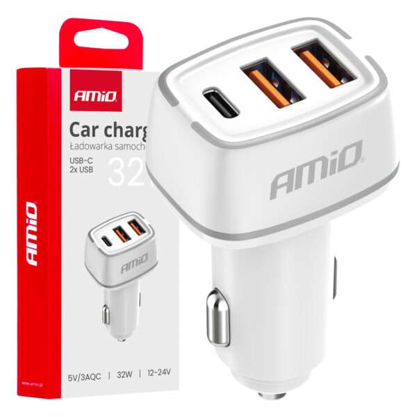 ALL IN POINT ΦΟΡΤΙΣΤΗΣ ΑΝΑΠΤΗΡΑ 12/24V ΜΕ 3 ΘΥΡΕΣ USB-C+2xUSB 32W 5V/3AQC ΤΑΧΕΙΑΣ ΦΟΡΤΙΣΗΣ ΛΕΥΚΟΣ ΑΜΙΟ - 1 ΤΕΜ. - AIN-182729 LEFKELIS.GR