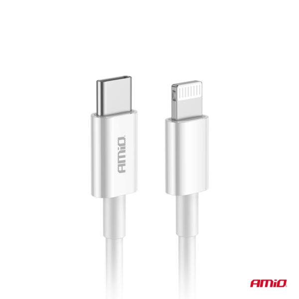 ΚΑΛΩΔΙΑ ΦΟΡΤΙΣΗΣ ΚΑΙ ΜΕΤΑΦΟΡΑΣ ΔΕΔΟΜΕΝΩΝ USB TYPE C ΣΕ APPLE LIGHTING 100cm 20W ΛΕΥΚΟ ΑΜΙΟ - 1 ΤΕΜ. - Image 2