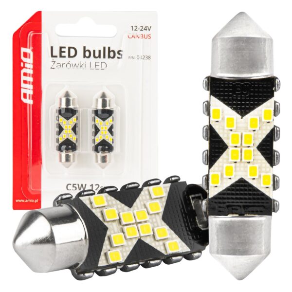 ALL IN POINT ΛΑΜΠΑΚΙΑ ΠΛΑΦΟΝΙΕΡΑΣ 41mm 12/24V C5W 5500K 12xSMD 2016 CAN-BUS FESTOON (ΛΕΥΚΟ) ΑΜΙΟ - 2 ΤΕΜ. - AIN-183764 LEFKELIS.GR