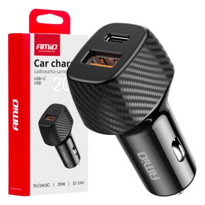 ALL IN POINT ΦΟΡΤΙΣΤΗΣ ΑΝΑΠΤΗΡΑ ΜΕ 2 ΘΥΡΕΣ USB-A QUICK CHARGE+USB-C 20W ΜΑΥΡΟ AMIO - 1 Τεμ. - AIN-183713 LEFKELIS.GR