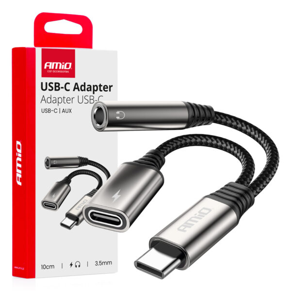 ALL IN POINT ΚΑΛΩΔΙΟ ΦΟΡΤΙΣΗΣ USB ΑΠΟ USB-C ΣΕ USB-C & ΑΝΤΑΠΤΟΡΑΣ ΑΚΟΥΣΤΙΚΩΝ MINI JACK 3.5mm ΘΗΛΥΚΟ 10cm AMIO - 1 Τεμ. - AIN-183703 LEFKELIS.GR