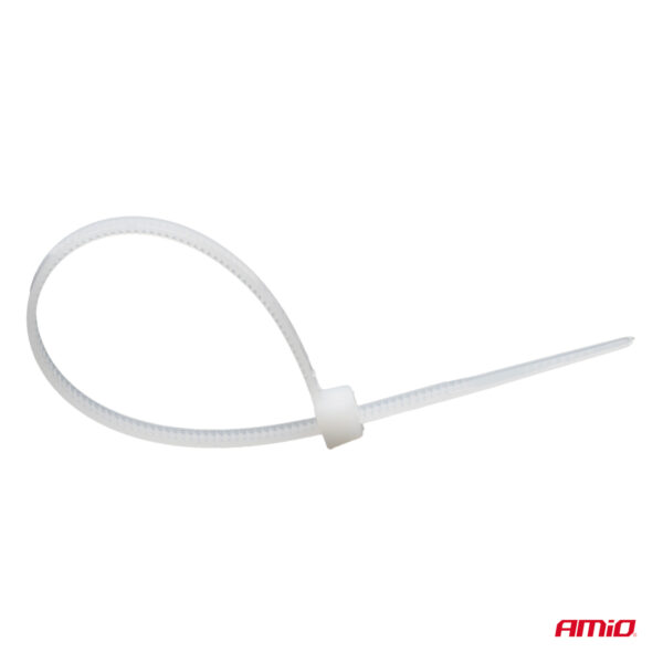 ΔΕΜΑΤΙΚΑ/ΔΕΤΙΚΑ ΚΑΛΩΔΙΩΝ TIE WRAP (ΤΑΙΡΑΠ) 2.5 x 100mm (ΛΕΥΚΟ) ΑΜΙΟ - 100 ΤΕΜ. - Image 2