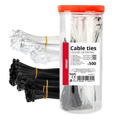 ALL IN POINT ΔΕΜΑΤΙΚΑ/ΔΕΤΙΚΑ ΚΑΛΩΔΙΩΝ TIE WRAP(ΤΑΙΡΑΠ) 2.5x100mm/3.6x150mm/4.8x200mm ΣΕ ΜΑΥΡΟ ΚΑΙ ΛΕΥΚΟ ΧΡΩΜΑ ΣΕΤ ΑΜΙΟ - 500 ΤΕΜ. - AIN-183781 LEFKELIS.GR
