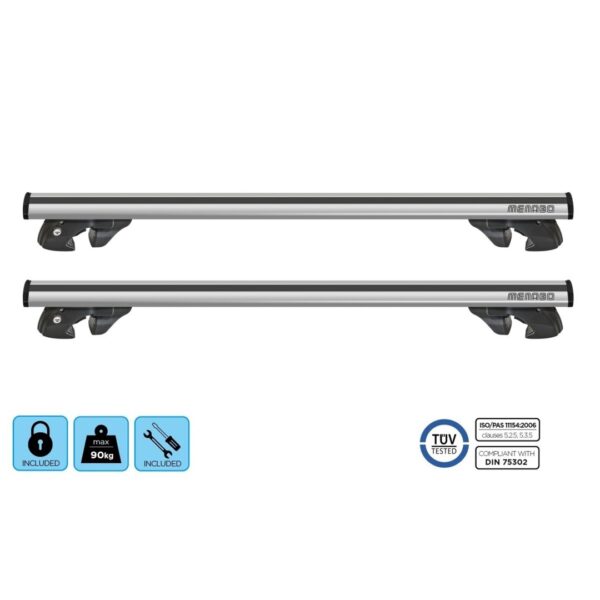 ALL IN POINT ΜΠΑΡΕΣ ΟΡΟΦΗΣ ΑΛΟΥΜΙΝΙΟΥ JACKSON XL SILVER 135 cm ΣΕ ΑΣΗΜΙ ΧΡΩΜΑ ΓΙΑ ΟΡΟΦΗ ΜΕ RAISED RAILS MENABO - 2 ΤΕΜ. - AIN-160714 LEFKELIS.GR