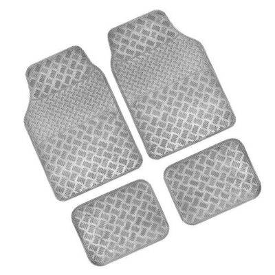 ALL IN POINT Πατάκια Universal Λάστιχο Χρώμιο - Carbon 4τμχ 65x44cm + 40x33cm - AIN-136977 LEFKELIS.GR