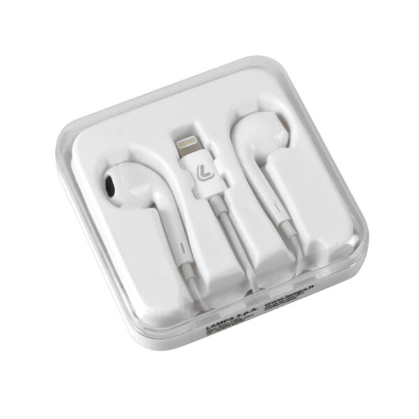 ΑΚΟΥΣΤΙΚΑ BLUETOOTH ΜΕ ΜΙΚΡΟΦΩΝΟ ΚΑΙ ΚΑΛΩΔΙΟ 120cm ΓΙΑ APPLE (8PIN) ΛΕΥΚΑ LAMPA - 1 TEM. - Image 2