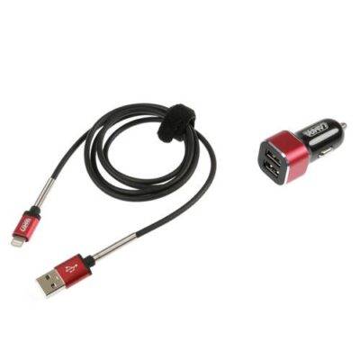 ALL IN POINT ΦΟΡΤΙΣΤΗΣ ΑΝΑΠΤΗΡΑ ΓΙΑ APPLE 12/24V ΜΕ 2 USB 2500mA ΜΕ ΚΑΛΩΔΙΟ 100cm FAST CHARGE (ΚΟΚΚΙΝΟ) - AIN-146666 LEFKELIS.GR