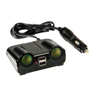 ALL IN POINT ΑΝΤΑΠΤΟΡΑΣ 2ΠΛΟΣ ΑΝΑΠΤΗΡΑ + 2USB 12/24V - AIN-122359 LEFKELIS.GR