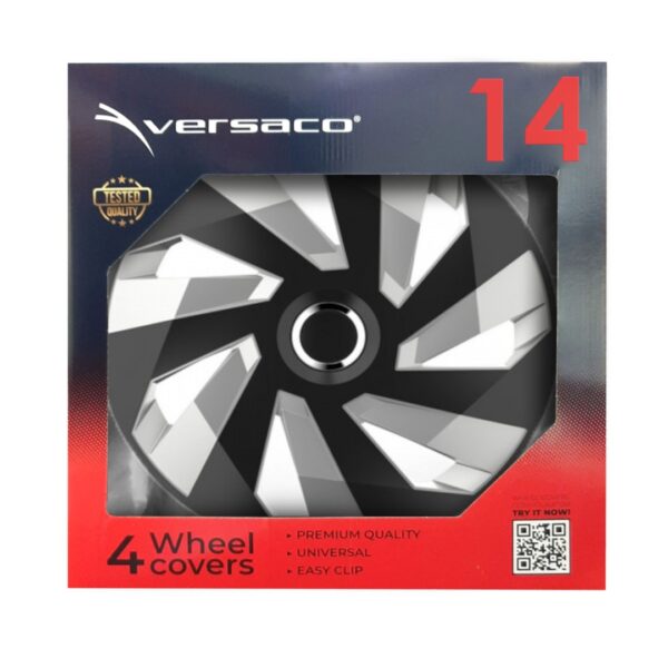 ΤΑΣΙ 14" HUBCAP VECTOR RC SILVER BLACK AMIO ΣΕΤ 4 ΤΕΜ ΣΕ ΚΟΥΤΙ - Image 2