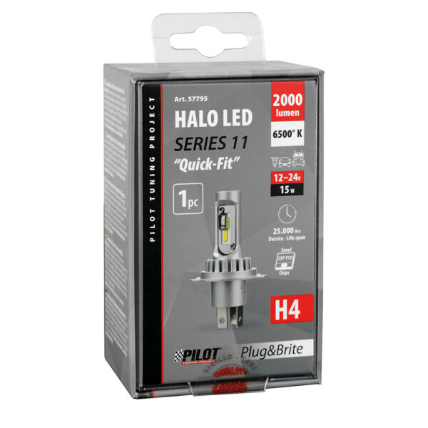 ΛΑΜΠΑ LED H4 12/24V P43t 6.500K 2.000lm 15W 12LED SEOUL CSP-Y19chips HALO LED SERIE 11 PLUG & BRITE LAMPA - 1ΤΕΜ. - Image 2