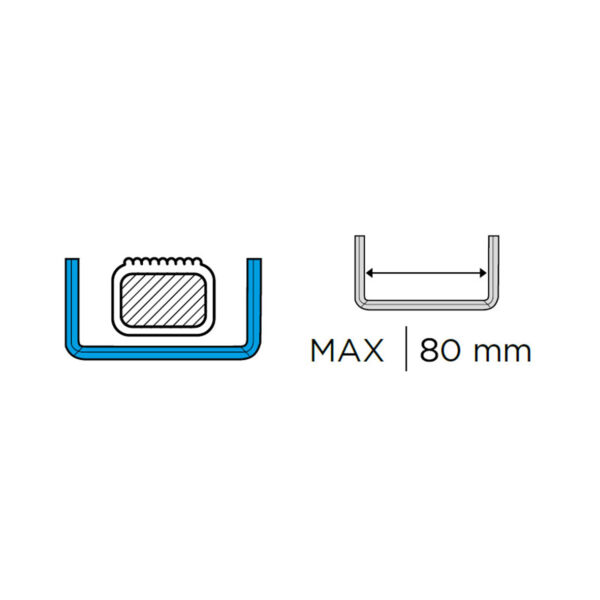 U-BOLT ΣΥΣΤΗΜΑ ΔΕΣΗΣ (FITTING SYSTEM) 800mm MARATHON ΜΠΑΓΚΑΖΙΕΡΩΝ ΟΡΟΦΗΣ ΣΕ ΜΠΑΡΕΣ - MENABO - Image 2