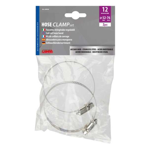 ΚΟΛΙΕΔΕΣ ΣΦΙΓΚΤΗΡΕΣ ΥΨΟΥΣ 12mm & ΔΙΑΜΕΤΡΟΥ 52>76mm ΑΠΟ ΑΝΟΞΕΙΔΩΤΟ ΑΤΣΑΛΙ 2 ΤΕΜ. - Image 2