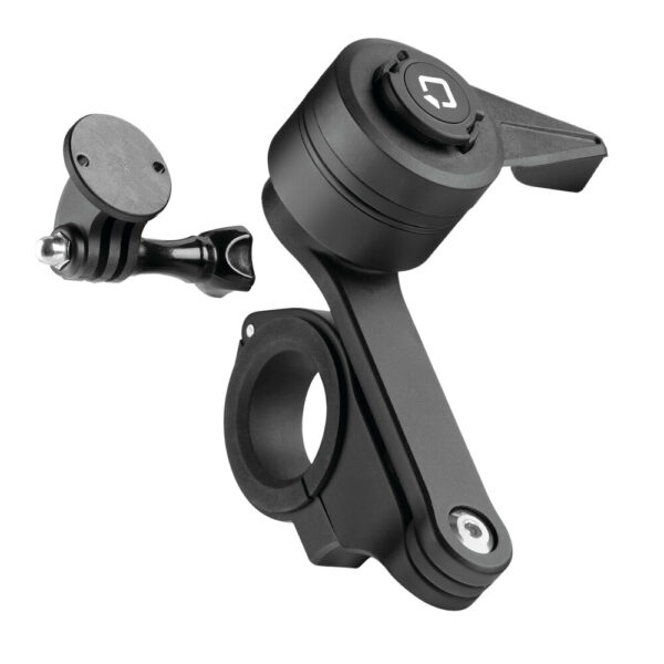ALL IN POINT Διπλή Βάση Στήριξης Κινητού και Action Camera Combo 2.0 της σειράς Titan Optiline για Τιμόνι Μηχανής ή Ποδηλάτου με διάμετρο από 22 mm έως 35 mm με 3D αντικραδασμικό σύστημα dampener και σύστημα Duolock 2.0