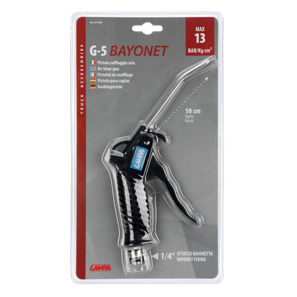 ΠΙΣΤΟΛΙ ΑΕΡΑ 13BAR kg/cm2 max ΜΕ ΣΠΕΙΡΩΜΑ ΜΠΑΓΙΟΝΕΤ (BAYONET) ΜΑΥΡΟ G-5 LAMPA - 1ΤΕΜ - Image 2