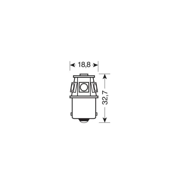 R5W BA15s 24/28V 6SMDX1CHIP LED 40lm ΜΠΛΕ ΚΟΥΤΙ LAMPA - 20 ΤΕΜ. - Image 2