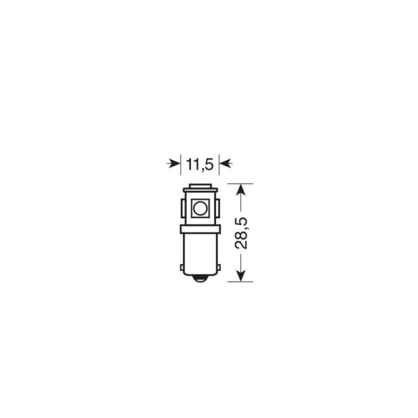 T4W BA9s 24/28V 5SMDx1CHIP LED 35lm ΚΟΚΚΙΝΟ ΚΟΥΤΙ LAMPA - 20 ΤΕΜ. - Image 2