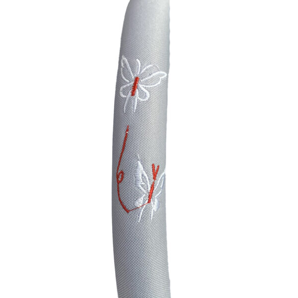 ΚΑΛΥΜΜΑ ΤΙΜΟΝΙΟΥ 37-40 cm ΓΚΡΙ ΜΕ ΠΕΤΑΛΟΥΔΕΣ BUTTERFLY - 1 τεμ. - Image 2