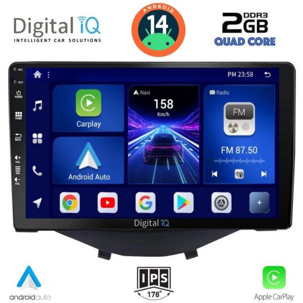 AIN-132757 - Digital iQ - DIGITAL IQ BXC 3715_CPAA CLIMA (9inc) MULTIMEDIA TABLET for CITROEN C1-PEUGEOT 108-TOYOTA AYGO mod. 2014-2022 - ALL IN POINT - LEFKELIS.GR